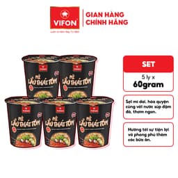 Set 5 Ly Mì Vị Lẩu Thái Tomyum/Lẩu Thái Tôm VIFON 60g/Ly 9