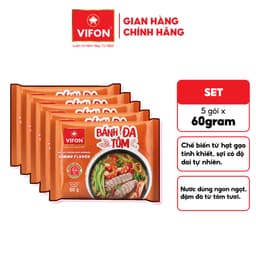 [VOUCHER HOT 10%] Set 5 Gói Bánh Đa Cua/Bánh Đa Tôm/Bún Riêu Cua VIFON 5