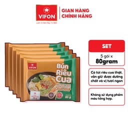 [VOUCHER HOT 10%] Set 5 Gói Bánh Đa Cua/Bánh Đa Tôm/Bún Riêu Cua VIFON 6