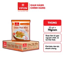 [VOUCHER HOT 10%] Thùng 50 gói Cháo Thịt Bò/ Thịt Bằm/ Sườn/ Trứng Muối/ Nấm Đông Cô VIFON có Gói Thịt Thật  70gr / Gói 8