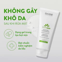 Sữa Rửa Mặt BABE Stop Akn Purifying Cleansing Gel Giúp Kiểm Soát Dầu, Giảm Mụn 200ml 6