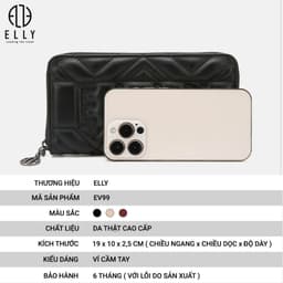 Ví Nữ Da Thật ELLY EV99 Ví Cầm Tay Dài Cao Cấp Sang Trọng Thanh Lịch Phụ Kiện Thời Trang Chính Hãng 3