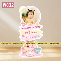 Cây Welcome trang trí bàn tiệc sinh nhật thôi nôi đầy tháng bé trai bé gái 6