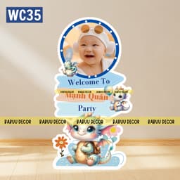 Cây Welcome trang trí bàn tiệc sinh nhật thôi nôi đầy tháng bé trai bé gái 7