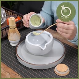 Chawan, chén pha matcha có miệng rót - TRẮNG (mã JJ-06) 2