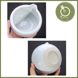 Chawan, chén pha matcha có miệng rót - TRẮNG (mã JJ-06) 3