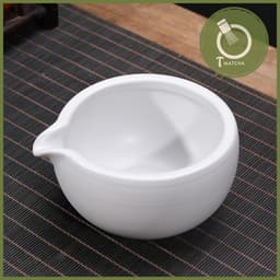 Chawan, chén pha matcha có miệng rót - TRẮNG (mã JJ-06) 1