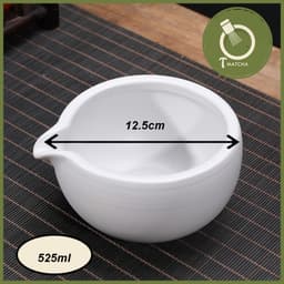 Chawan, chén pha matcha có miệng rót - TRẮNG (mã JJ-06) 4