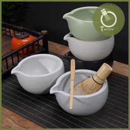 Chawan, chén pha matcha có miệng rót - ĐEN (mã JJ-07) 2