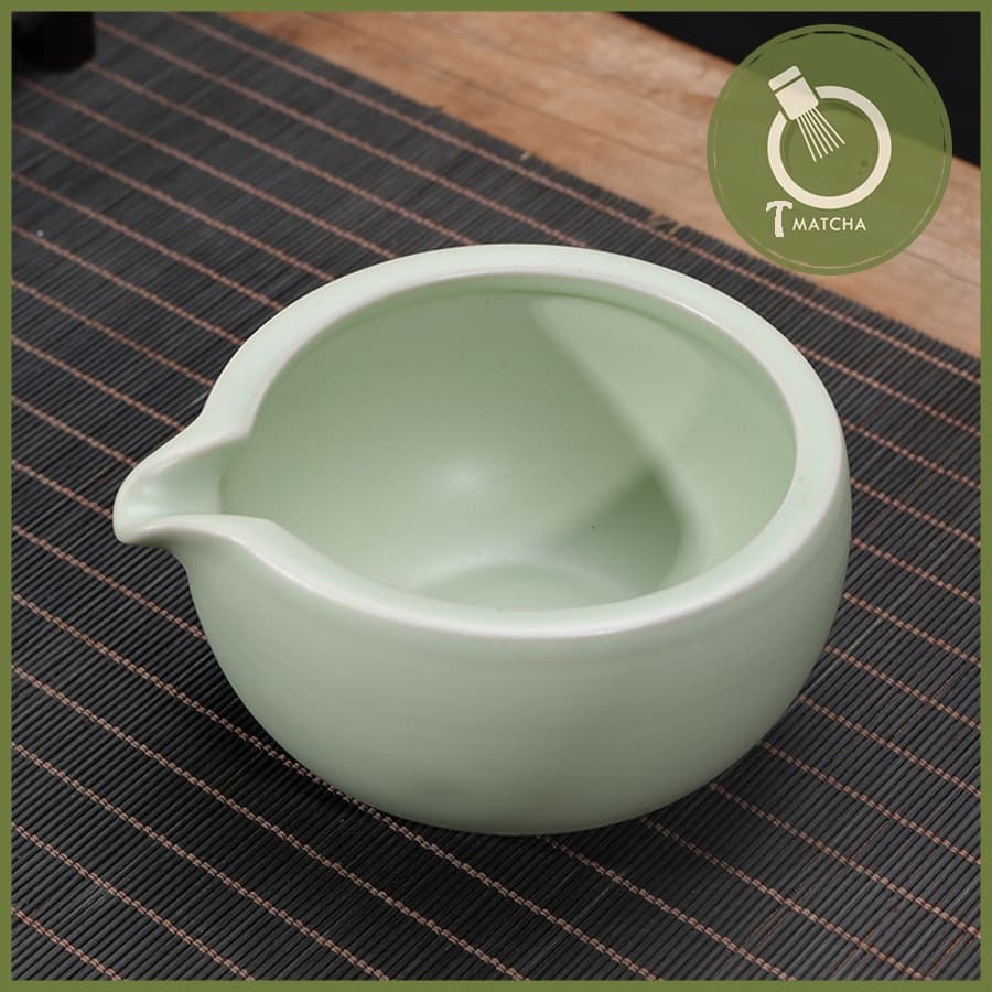 Chawan, chén pha matcha có miệng rót - XANH (mã JJ-05)