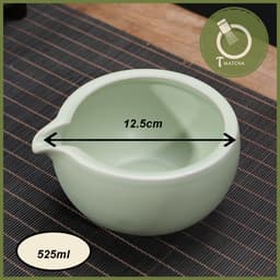 Chawan, chén pha matcha có miệng rót - XANH (mã JJ-05) 3
