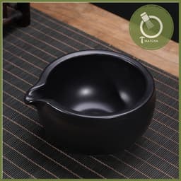 Chawan, chén pha matcha có miệng rót - ĐEN (mã JJ-07) 1