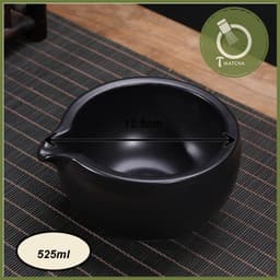 Chawan, chén pha matcha có miệng rót - ĐEN (mã JJ-07) 3