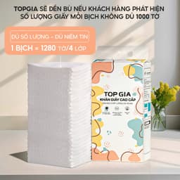 Khăn Giấy Top Gia Đa Sắc - Giấy Vệ Sinh 4 Lớp, 1280 Tờ Từ Bột Gỗ Nguyên Chất, Tiện Lợi và Bền Đẹp. 5