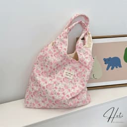Túi Xách Vải Họa Tiết Hoa Nhẹ Nhàng Túi Tote Đeo Vai Nữ Thời Trang Đi Biển, nhatle.store2 7