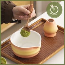 Bộ combo bát chawan và đế gác chổi chasen pha matcha ( mã CW-09) 3