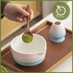 Bộ combo bát chawan và đế gác chổi chasen pha matcha ( mã CW-10) 3