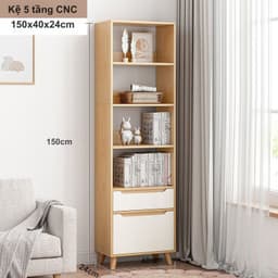Tủ bắc âu CNC FULL HẬU, kệ sách để sàn đa năng, tủ sách có ngăn kéo tiện lợi chất liệu gỗ chống mối mọt MDF TAGO 8