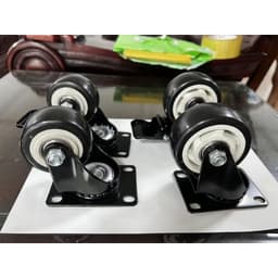 [KKTHN] Bánh Xe Gắn Loa Kéo, Tủ Kệ, Đế Lót Chậu, Bánh Xe Đẩy Hàng Mini Viền Đen Chịu Tải 1