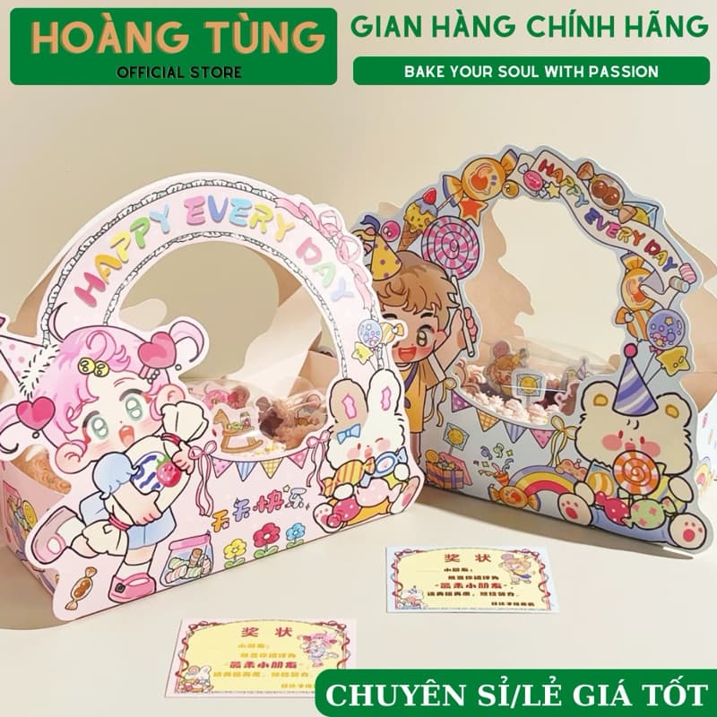 [2025] combo 5 Hộp bánh kem thiếu nhi 1/6, hộp bánh thiếu nhi bé trai bé gái, hộp hình chiếc kẹo mẫu mới 2025