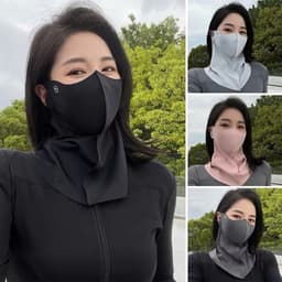 [KH]K25 Khẩu Trang Vải Lụa Mát Lạnh Che Cổ Che Mặt, Chống Tia UV Thoáng Khí Mặt Nạ Chống Nắng 2