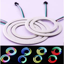 VÒNG LED COB FULL MÀU ARGB NEOPIXEL WS2812B 5V DIY MẮT THIÊN THẦN CHO XE Ô TÔ MÔTÔ LED LOA NGHE NHẠC 1