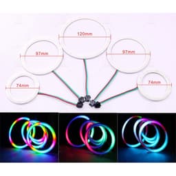 VÒNG LED COB FULL MÀU ARGB NEOPIXEL WS2812B 5V DIY MẮT THIÊN THẦN CHO XE Ô TÔ MÔTÔ LED LOA NGHE NHẠC 6