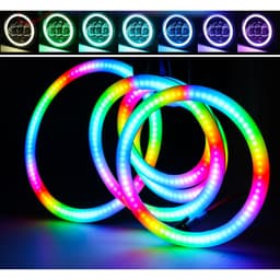 VÒNG LED COB FULL MÀU ARGB NEOPIXEL WS2812B 5V DIY MẮT THIÊN THẦN CHO XE Ô TÔ MÔTÔ LED LOA NGHE NHẠC 3