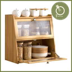Kệ tủ 2 tầng gỗ tre đựng dụng cụ pha matcha 4