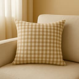 Gối tựa lưng, khăn trải bàn, đệm ngồi họa tiết caro chất liệu Cotton mềm phong cách Hàn Quốc 2