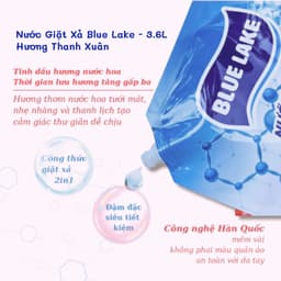 Nước Giặt Xả Blue Lake Túi 3,6L Hương Thanh Xuân-Công Nghệ Hàn Quốc Sạch Sâu, Trắng Sáng, Tiết Kiệm 2