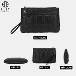 [Tặng hộp 20.10] Clutch nữ ELLY EC70 ví cầm tay da thật cao cấp dự tiệc công sở thời trang sang trọng 4
