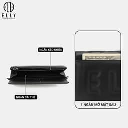 [Tặng hộp 20.10] Clutch nữ ELLY EC67 ví cầm tay da thật cao cấp đeo chéo đeo vai dự tiệc sang trọng 5