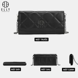 [Tặng hộp 20.10] Clutch nữ ELLY EC67 ví cầm tay da thật cao cấp đeo chéo đeo vai dự tiệc sang trọng 4