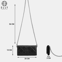 [Tặng hộp 20.10] Clutch nữ ELLY EC67 ví cầm tay da thật cao cấp đeo chéo đeo vai dự tiệc sang trọng 3