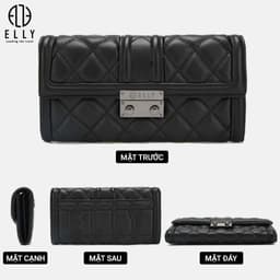 [Tặng hộp 20.10] Clutch nữ ELLY EC69 ví cầm tay da thật cao cấp dự tiệc công sở thời trang sang trọng 5