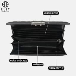 [Tặng hộp 20.10] Clutch nữ ELLY EC69 ví cầm tay da thật cao cấp dự tiệc công sở thời trang sang trọng 6