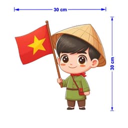 Decal ô tô hình Em Bé Việt Nam dễ thương, skin HD sắc nét, chống nước, trang trí theo yêu cầu. 8