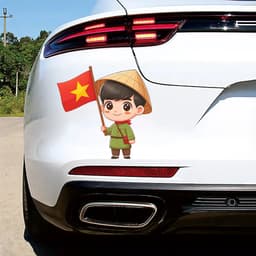 Decal ô tô hình Em Bé Việt Nam dễ thương, skin HD sắc nét, chống nước, trang trí theo yêu cầu. 4