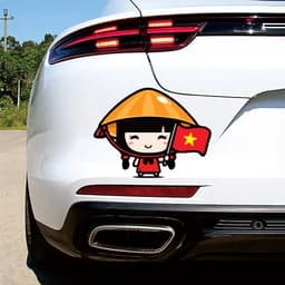 Decal ô tô hình Em Bé Việt Nam dễ thương, skin HD sắc nét, chống nước, trang trí theo yêu cầu. 5