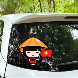 Decal ô tô hình Em Bé Việt Nam dễ thương, skin HD sắc nét, chống nước, trang trí theo yêu cầu. 3