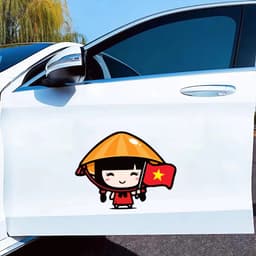 Decal ô tô hình Em Bé Việt Nam dễ thương, skin HD sắc nét, chống nước, trang trí theo yêu cầu. 1