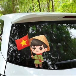 Decal ô tô hình Em Bé Việt Nam dễ thương, skin HD sắc nét, chống nước, trang trí theo yêu cầu. 2