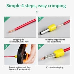 Kìm bấm cos vuông HSC8 6-4A tự điều chỉnh kèm 1200 đầu cos đủ loại cos ống tròn cos pin 8