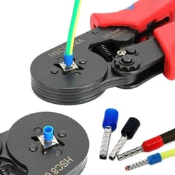Kìm bấm cos vuông HSC8 6-4A tự điều chỉnh kèm 1200 đầu cos đủ loại cos ống tròn cos pin 9