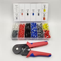 Kìm bấm cos vuông HSC8 6-4A tự điều chỉnh kèm 1200 đầu cos đủ loại cos ống tròn cos pin 4