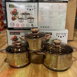 Bộ nồi 3 món Inox SRAPP 304 SH-368, SH-805, 5 đáy truyền nhiệt đều, nấu mọi bếp - TUIDO SHOP 6