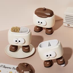 Hộp đựng tăm bông , tăm chỉ nha khoa, cọ trang điểm,… hình con mắt hoạt hình dễ thương - tiện lợi 7