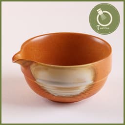 Chawan, chén sứ pha matcha loang đỏ gạch (JJ-09) 1