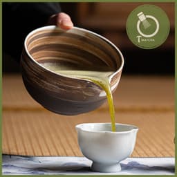 Chawan, chén sứ pha matcha loang nâu (JJ-10) 2